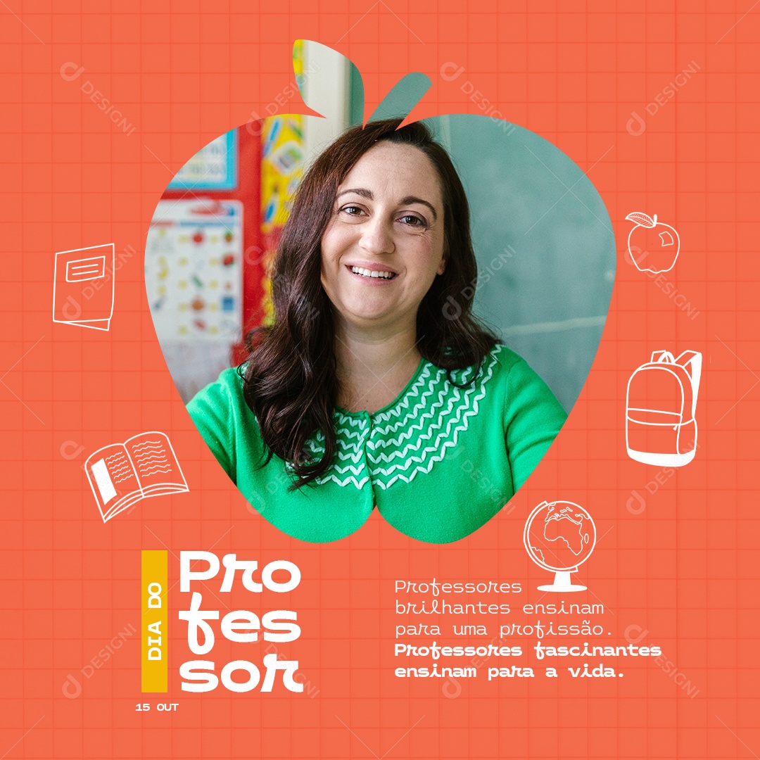Social Media Dia do Professor 15 de Outubro PSD Editável