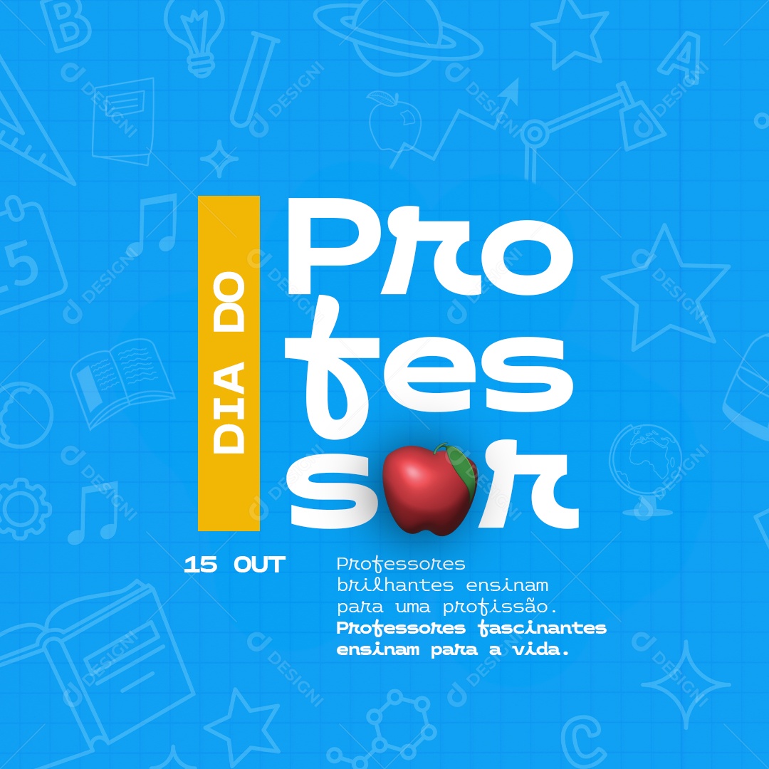 Social Media Dia do Professor 15 de Outubro PSD Editável