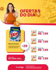 Encarte de Supermercado Ofertas do Dia Social Media PSD Editável