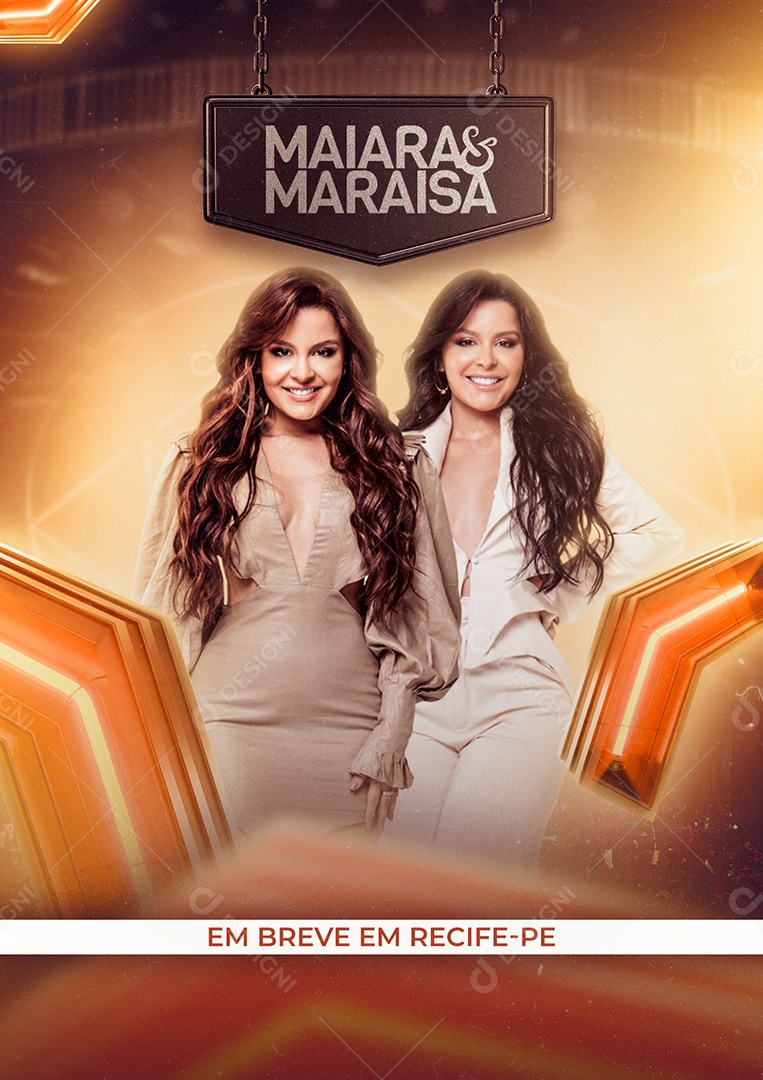 Em Breve Em Recife Pe Maiara e Maraisa Flyer Social Media PSD Editável