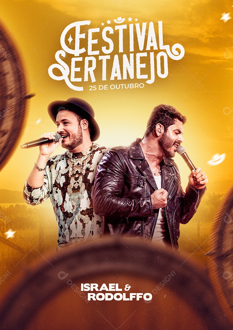 Festival Sertanejo Israel e Rodolfo Flyer Social Media PSD Editável