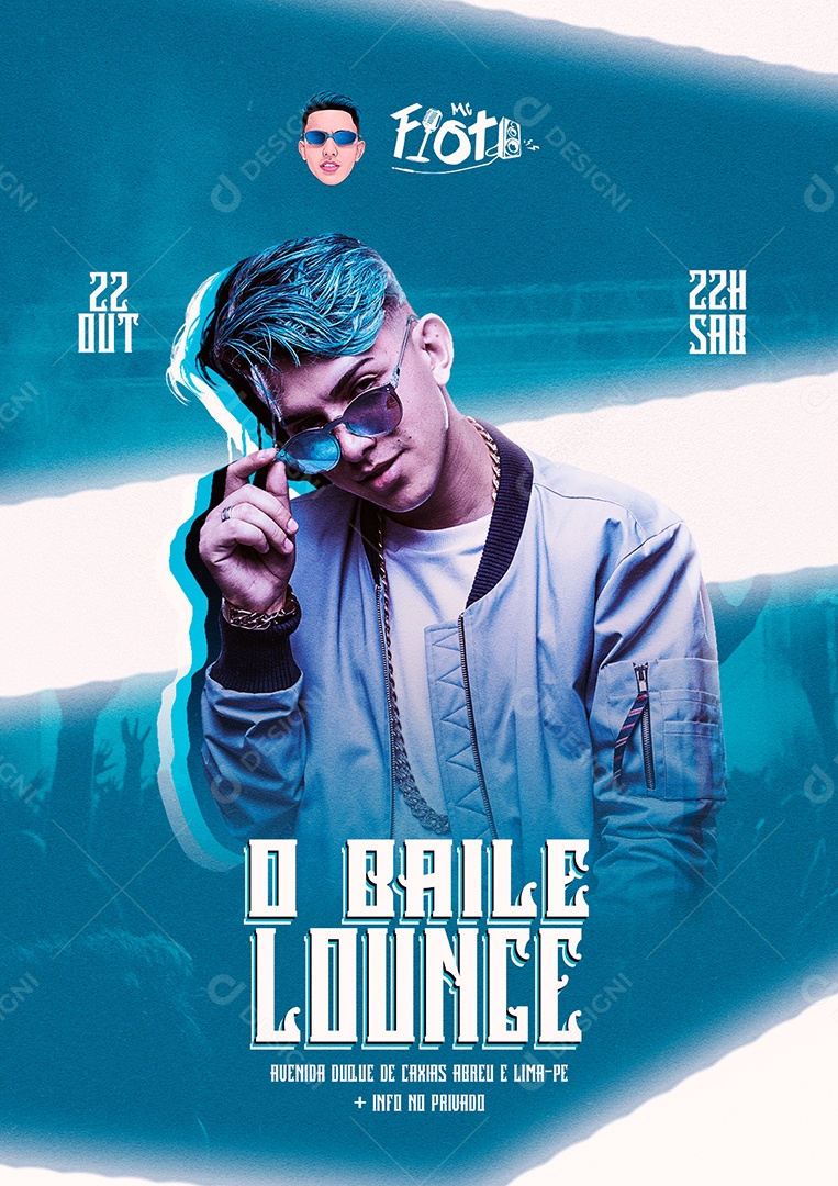 O Baile Loung Mc Fioti Flyer Social Media PSD Editável