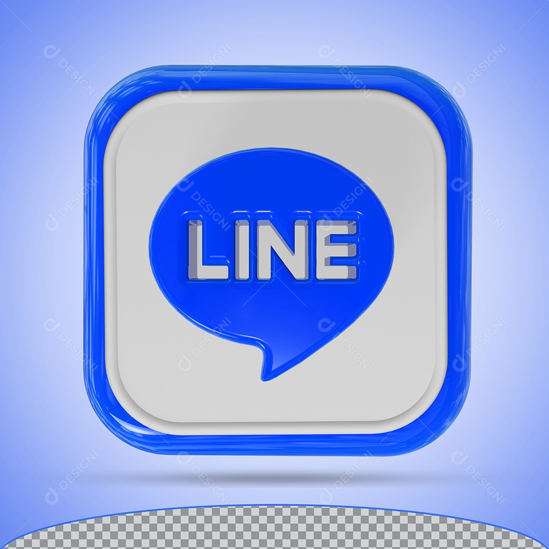 Line Elemento 3D Azul Para Composição PSD