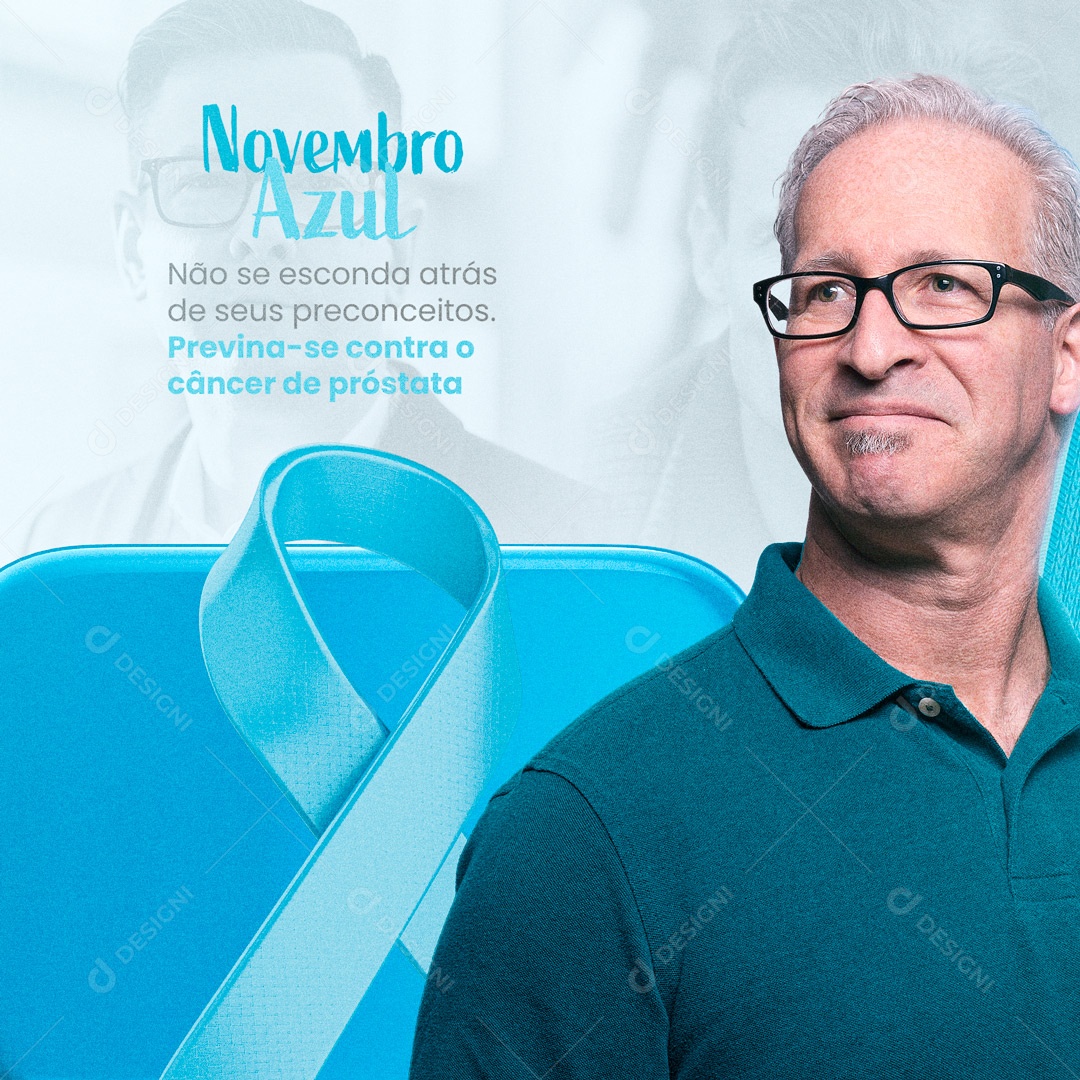 Novembro Azul Previna-se Contra o Câncer de Próstata Social Media PSD Editável