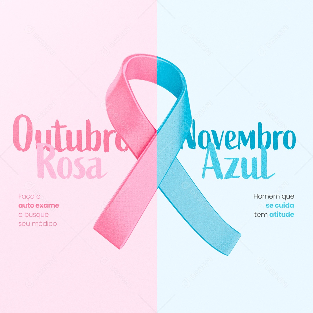 Outubro Rosa e Novembro Azul Social Media PSD Editável