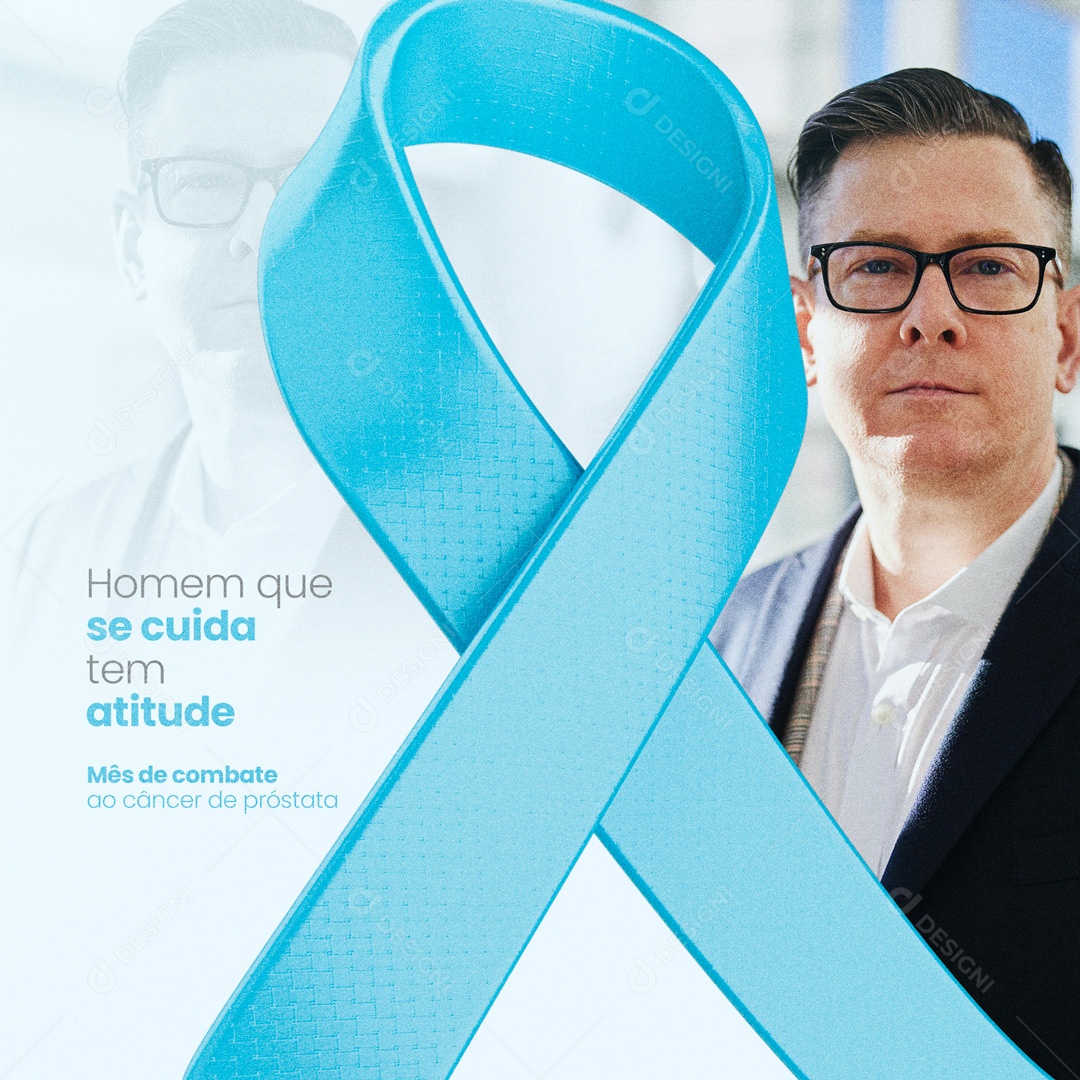 Novembro Azul Mês de Conscientização Sobre a Saúde do Homem Social Media PSD Editável