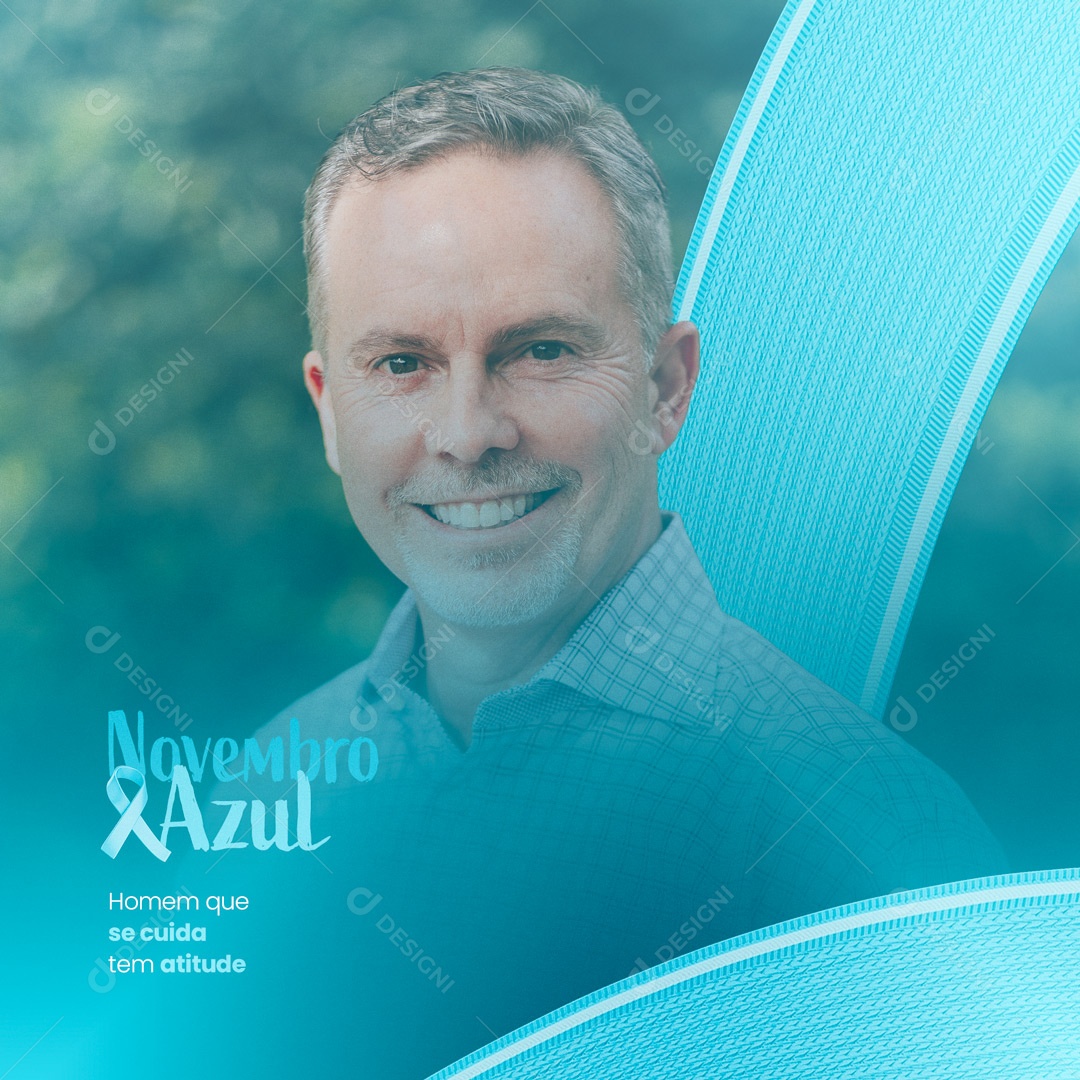 Novembro Azul Mês de Conscientização Sobre a Saúde do Homem Social Media PSD Editável