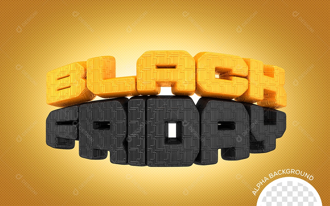 Black Friday Texto 3D para Composição PSD