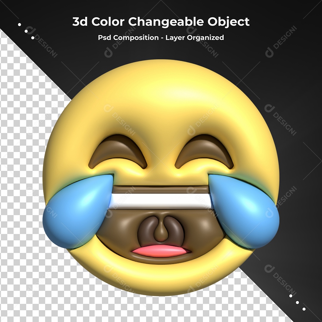 Emoji Sorridente Elemento 3D Para Composição PSD