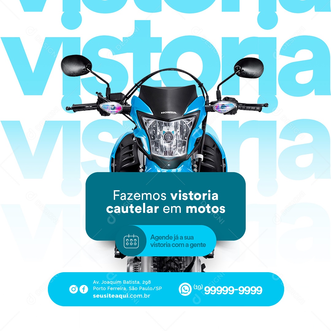 Fazemos Vistoria Cautelar Em Motos Vistoria Veicular Social Media PSD Editável