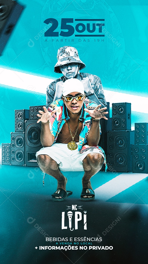 Story Show A Partir Das 19H 25 de Outubro Mc Lipi Flyer Social Media PSD Editável