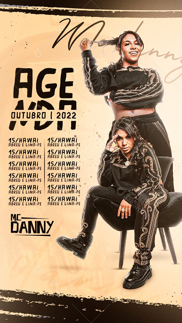 Story Agenda de Outubro Mc Danny Flyer Social Media PSD Editável