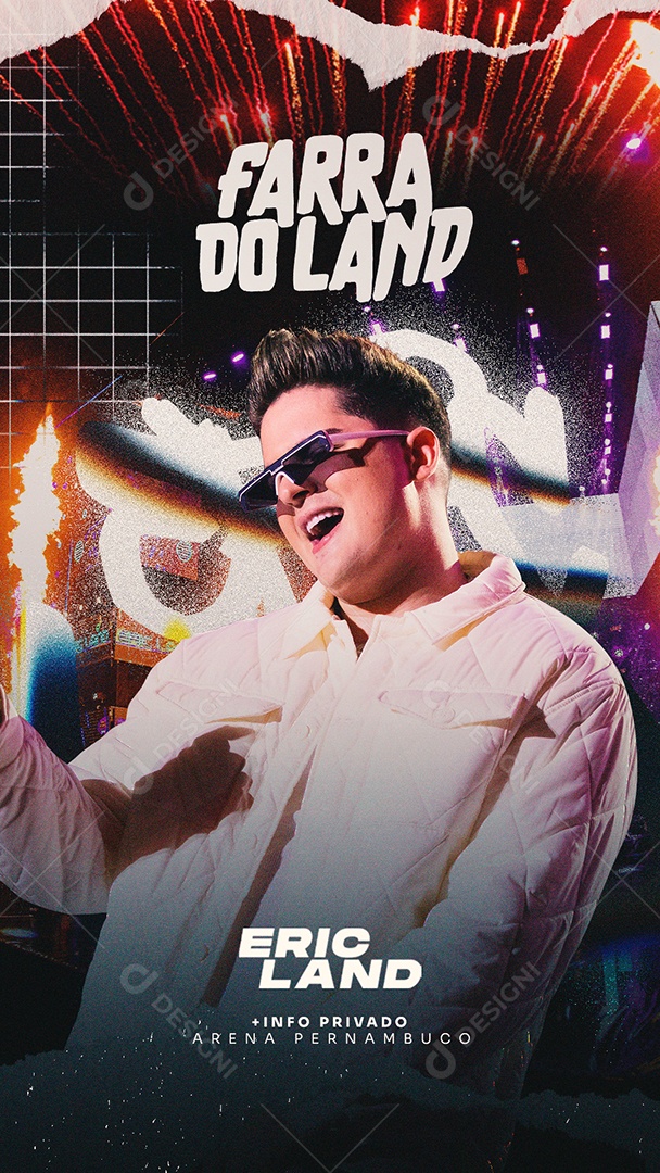 Story Farra do Land Flyer Eric Land Social Media PSD Editável