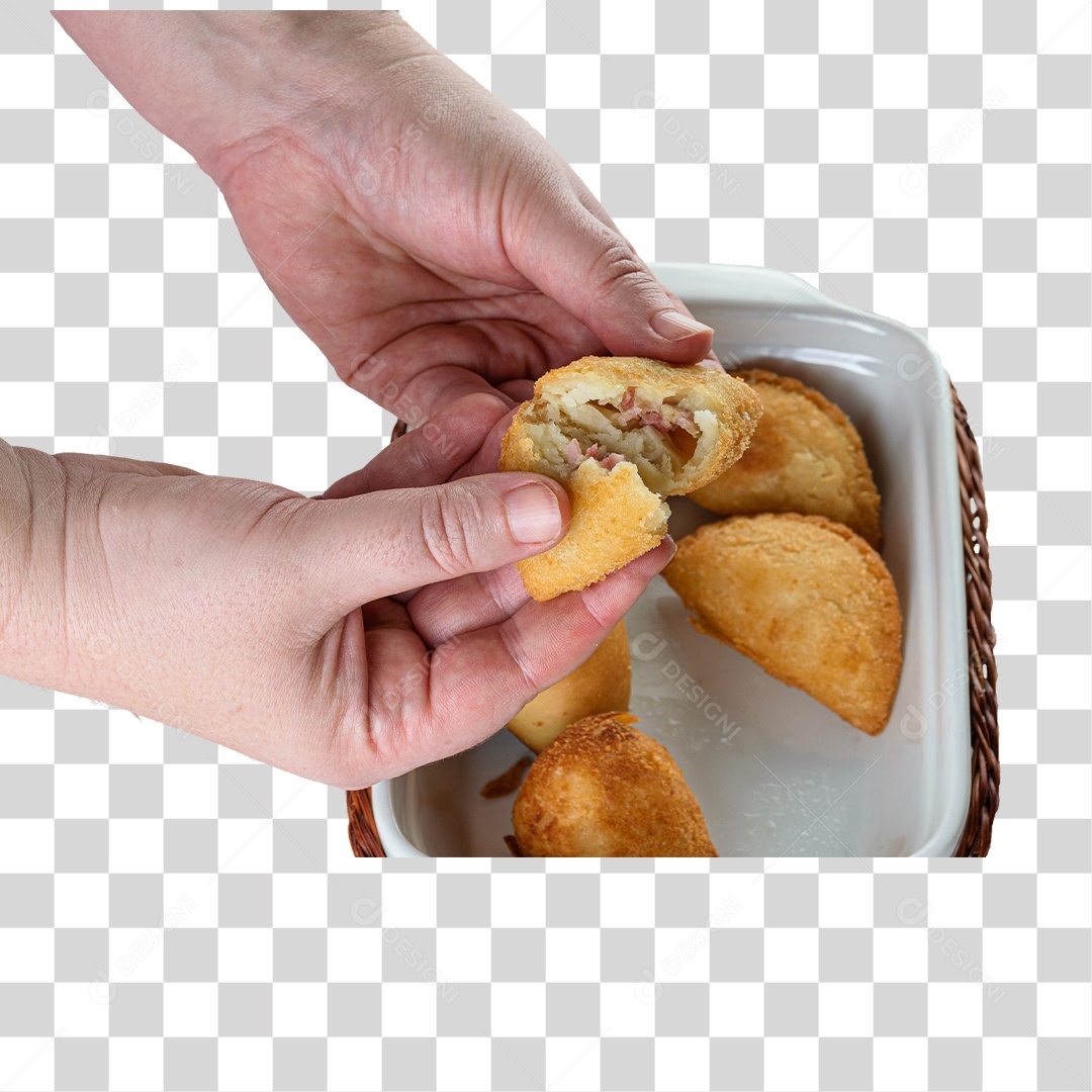 Vasilha Com Pasteis Frito PNG Transparente