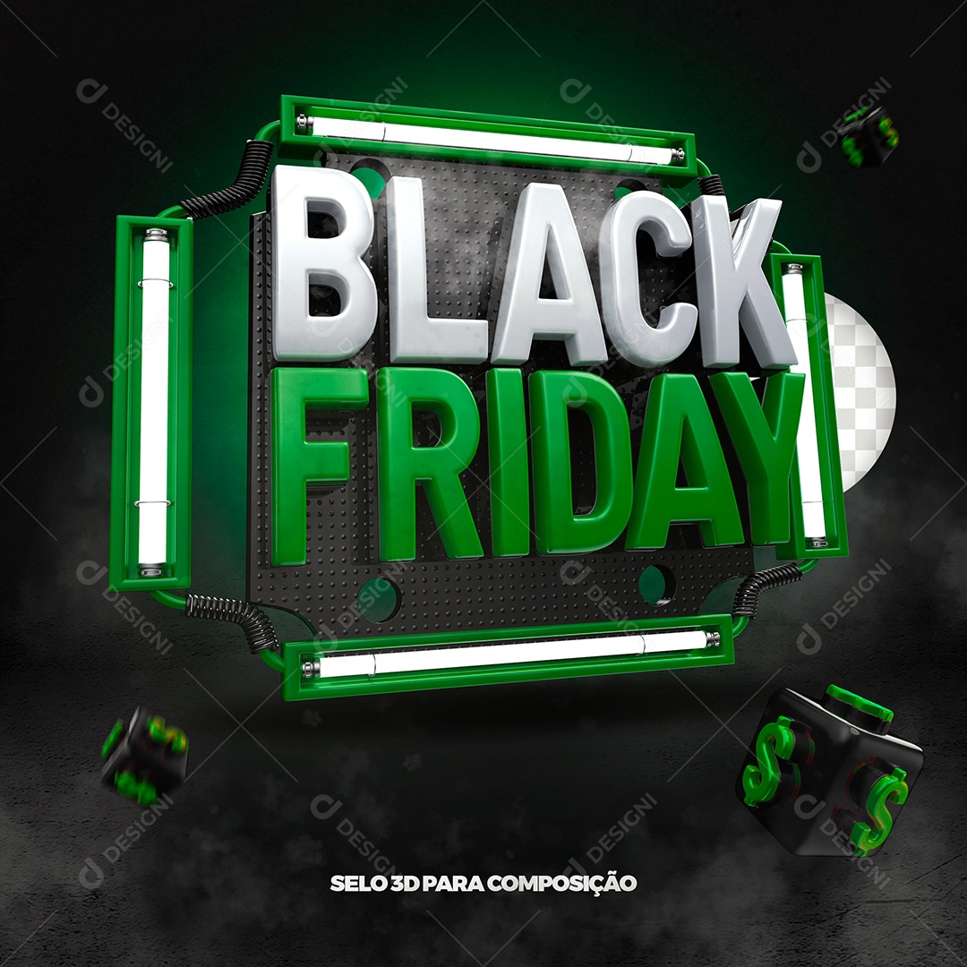 Selo 3D Para Composição Black Friday Promoção PSD