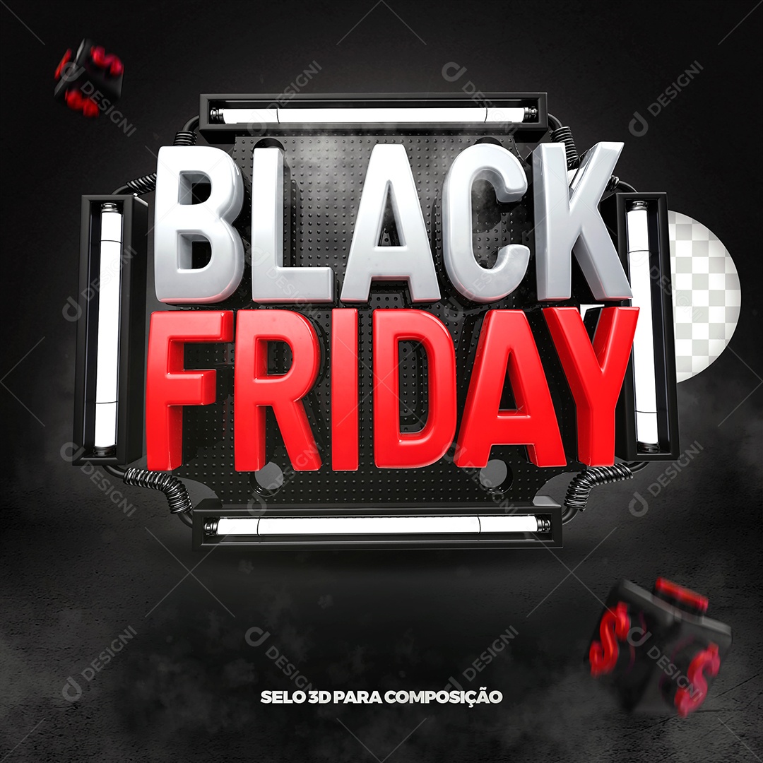 Selo 3D Para Composição Black Friday Promoção PSD