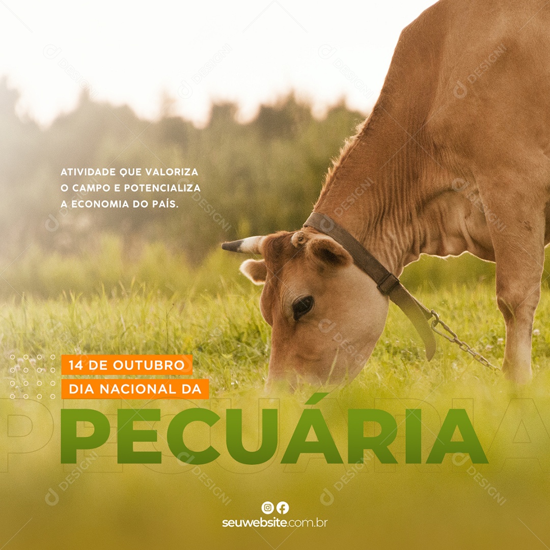 Dia Nacional Da Pecuária 14 De Outubro Social Media PSD Editável
