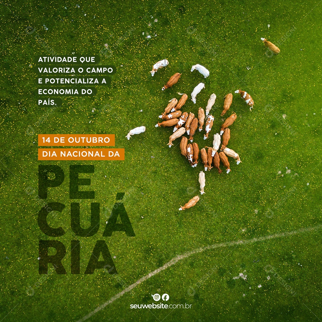 Dia Nacional Da Pecuária 14 De Outubro Social Media PSD Editável