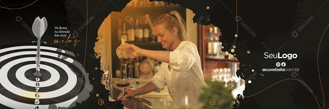 Banner Vá Firme Na Direção De Suas Metas As Melhores Bebidas Você Encontra Aqui Social Media PSD Editável