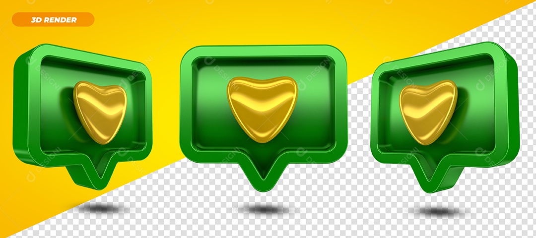 Elemento 3D Para Composição Balão Com Coração PSD