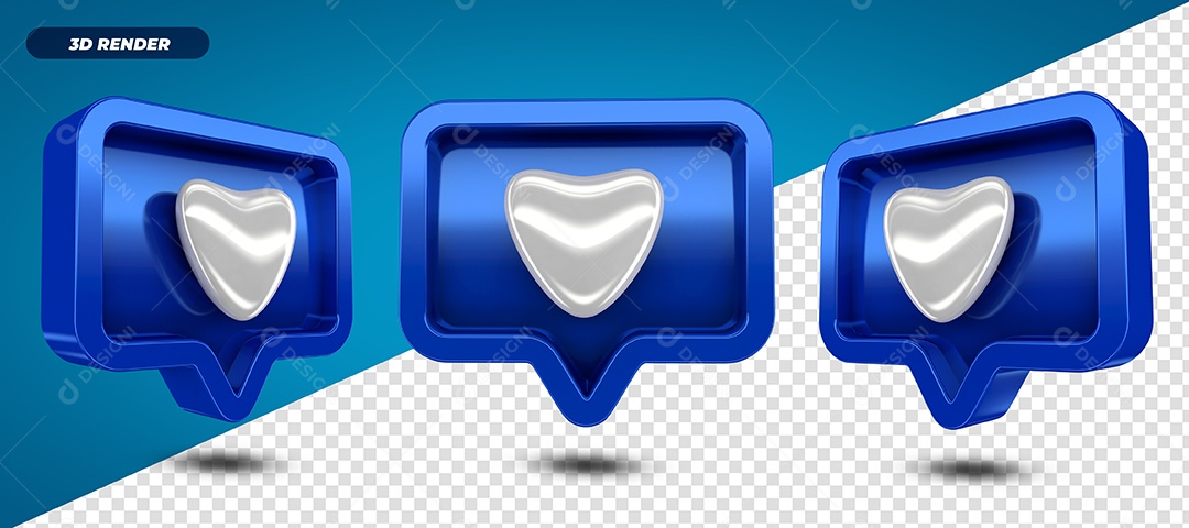 Elemento 3D Para Composição Balão Com Coração PSD