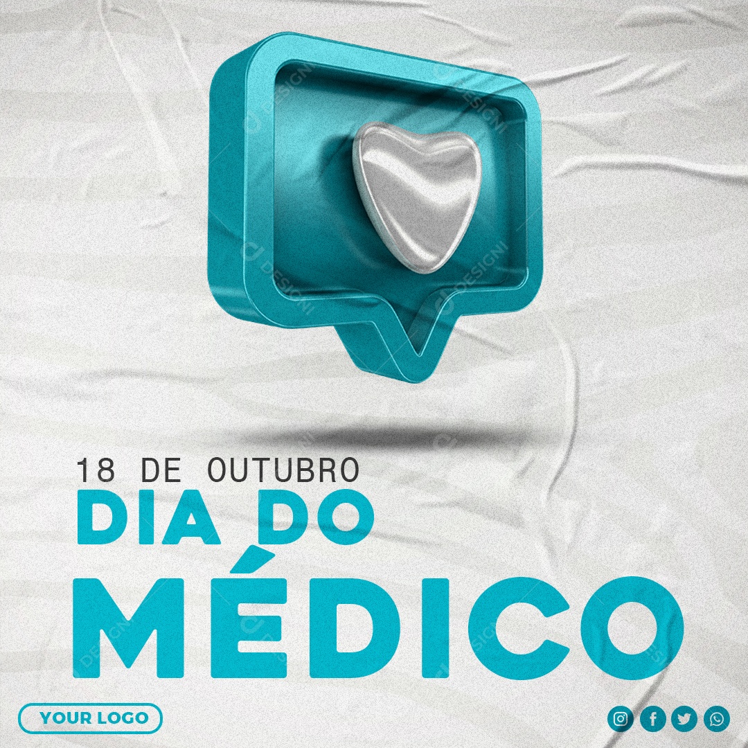 Dia Do Medico 18 De Outubro Data Comemorativa Social Media PSD Editável