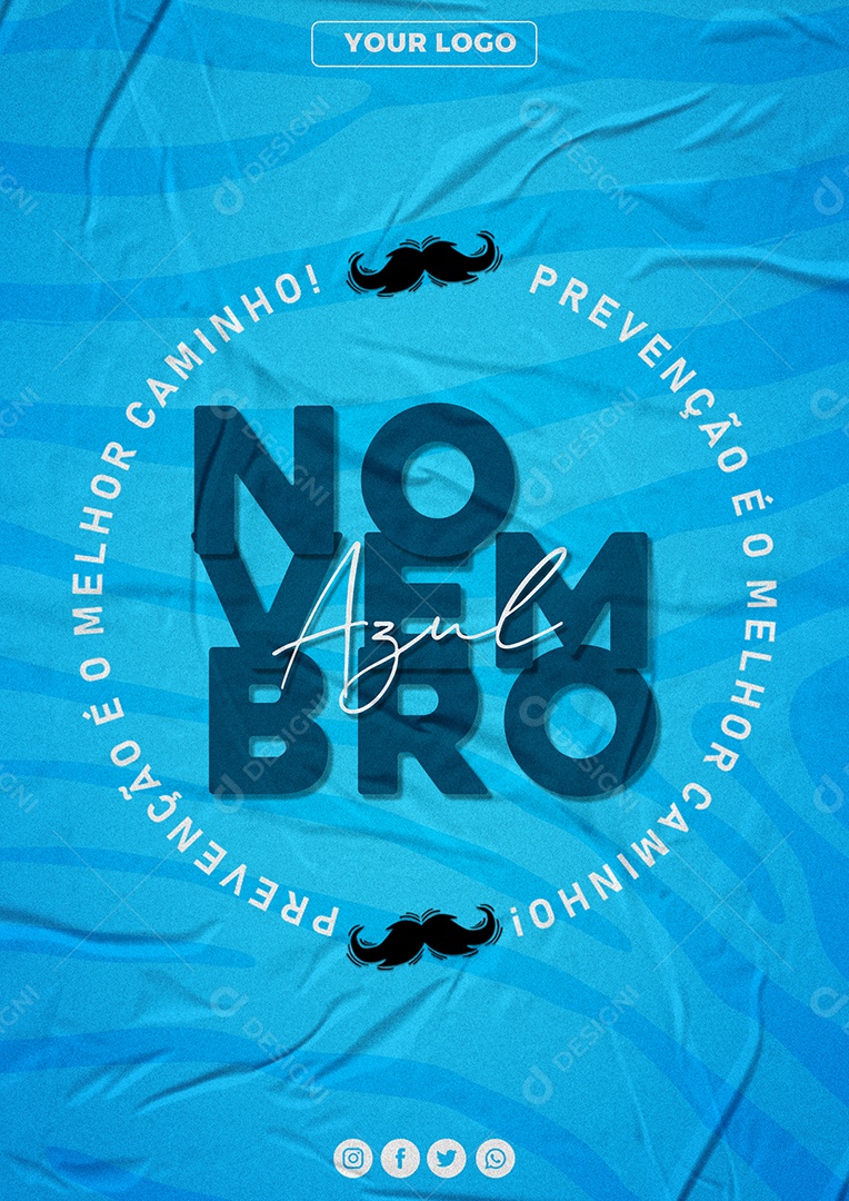 Novembro Azul Data Comemorativa Mês Prevenção Ao Câncer De Próstata Social Media PSD Editável