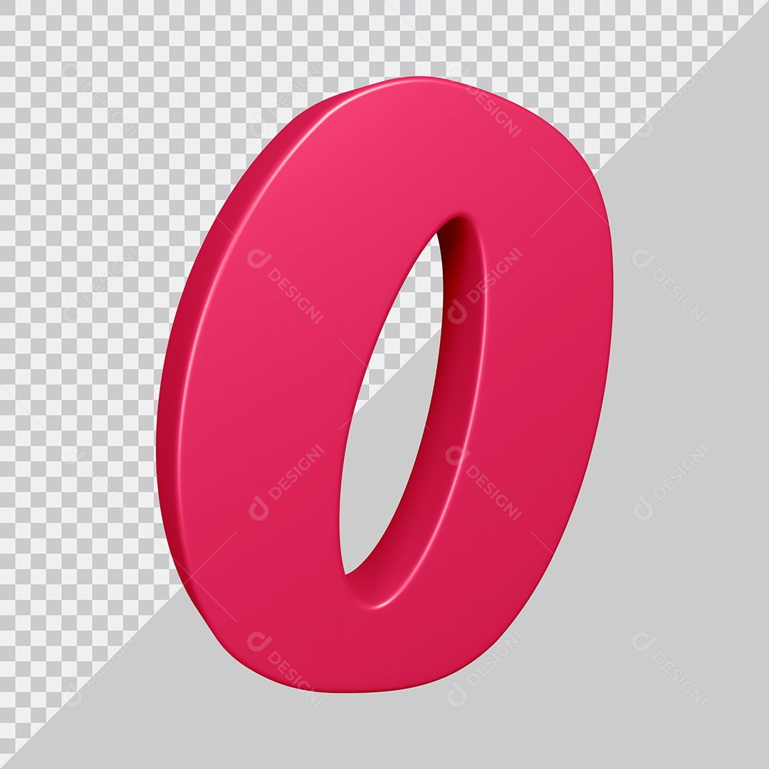 Elemento 3D Para Composição Letra O Rosa PSD
