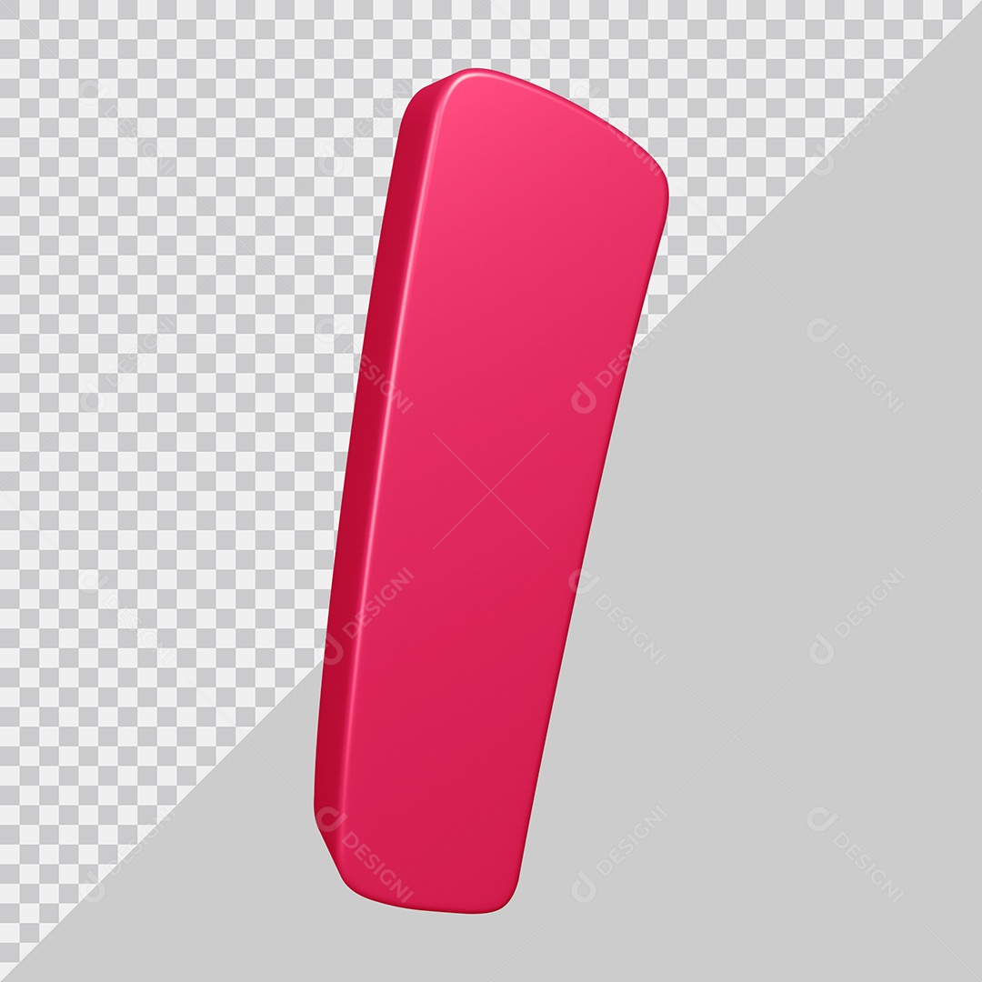 Elemento 3D Para Composição Letra I Rosa PSD