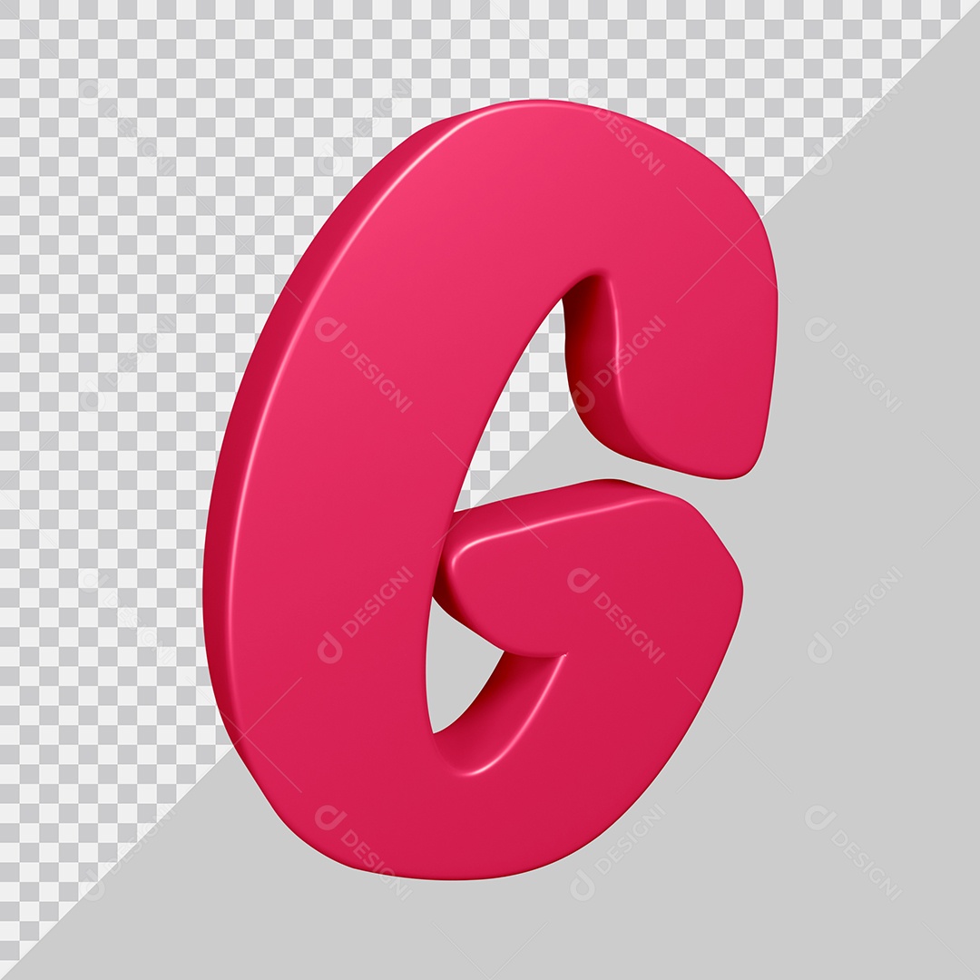 Elemento 3D Para Composição Letra G Rosa PSD