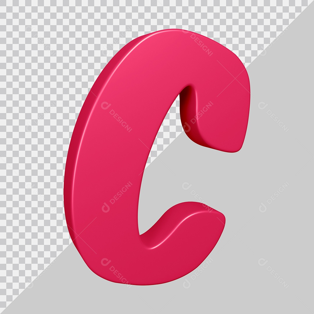 Elemento 3D Para Composição Letra C Rosa PSD