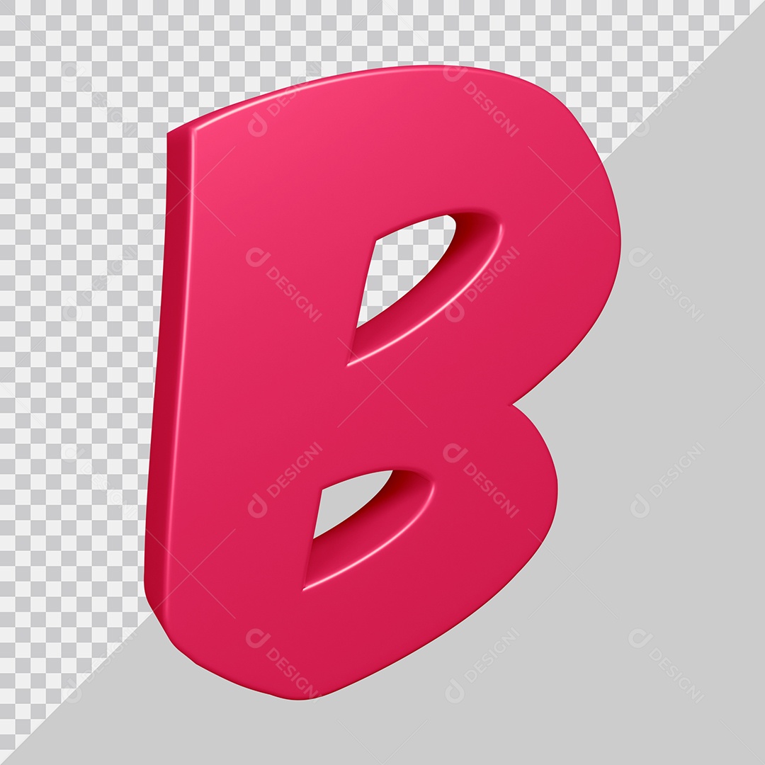 Elemento 3D Para Composição Letra B Rosa PSD