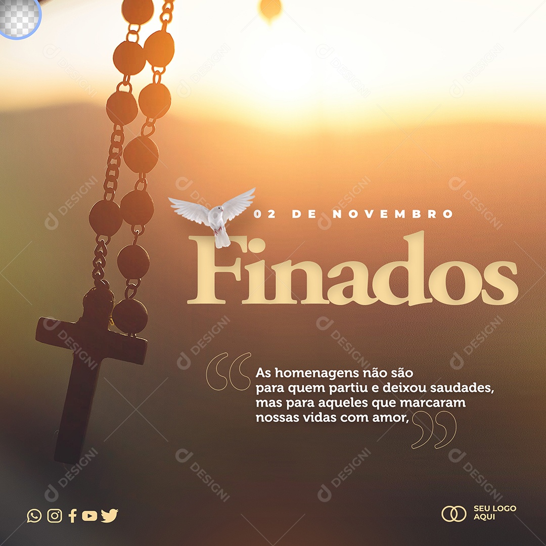 Dia Dos Finados 2 De Outubro Data Comemorativa Social Media PSD Editável