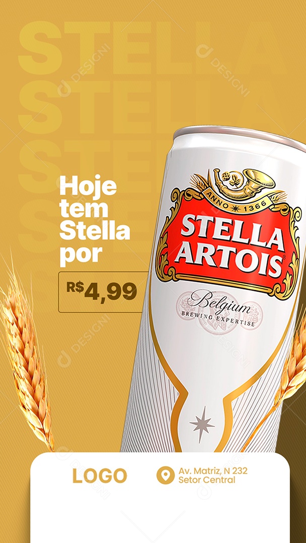 Story Hoje Tem Stella Por 4,99 Distribuidora Social Media PSD Editável