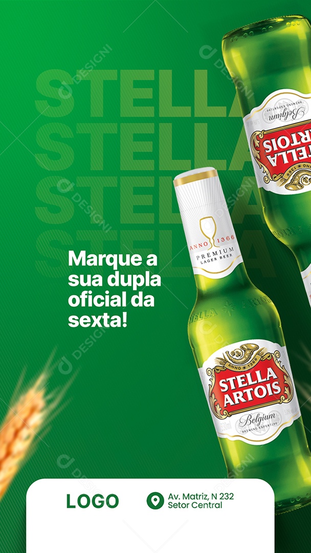 Story Marque a Sua Dupla Oficial da Sexta Stella Artois Distribuidora Social Media PSD Editável