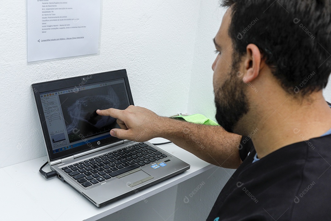 Tela de Raio X sobre clinica veterinários