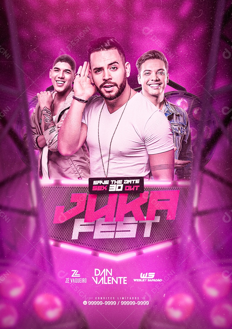 Juka Fest Zé Vaqueiro Dan Valente e Wesley Safadão Flyers Social Media PSD Editável