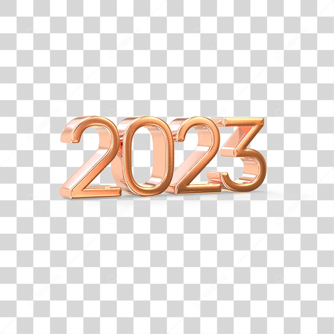 Número 3D 2023 Ano Novo PNG Transparente Sem Fundo