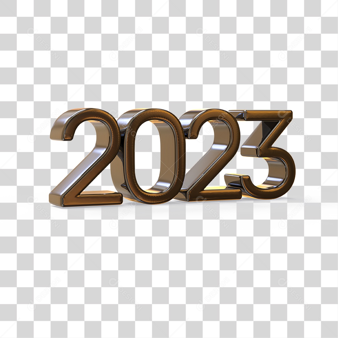 Número 3D 2023 Ano Novo PNG Transparente Sem Fundo