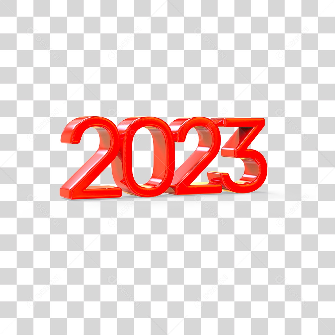 Número 3D 2023 Ano Novo PNG Transparente Sem Fundo