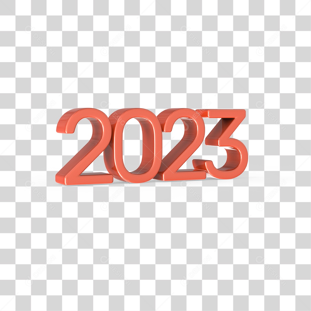 Número 3D 2023 Ano Novo PNG Transparente Sem Fundo