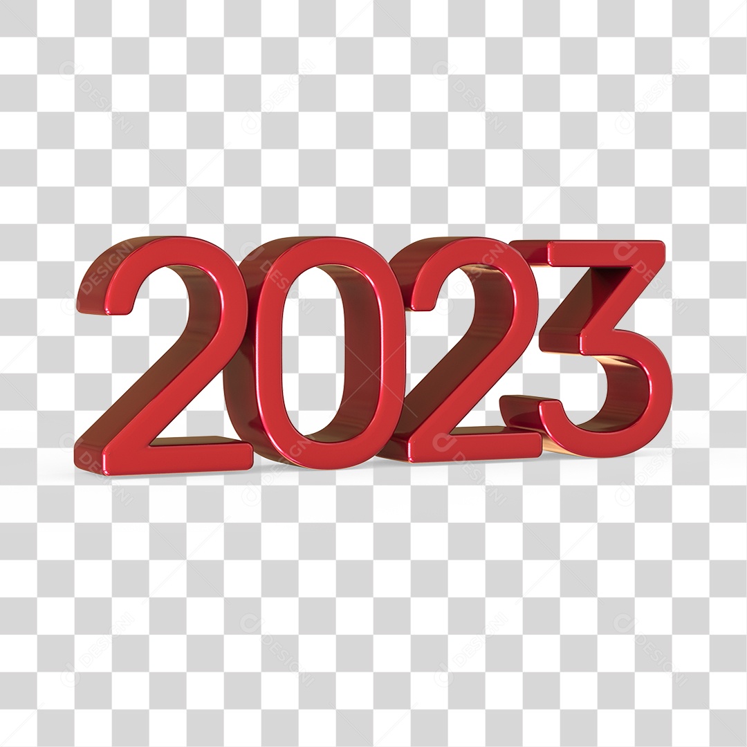 Número 3D 2023 Ano Novo PNG Transparente Sem Fundo