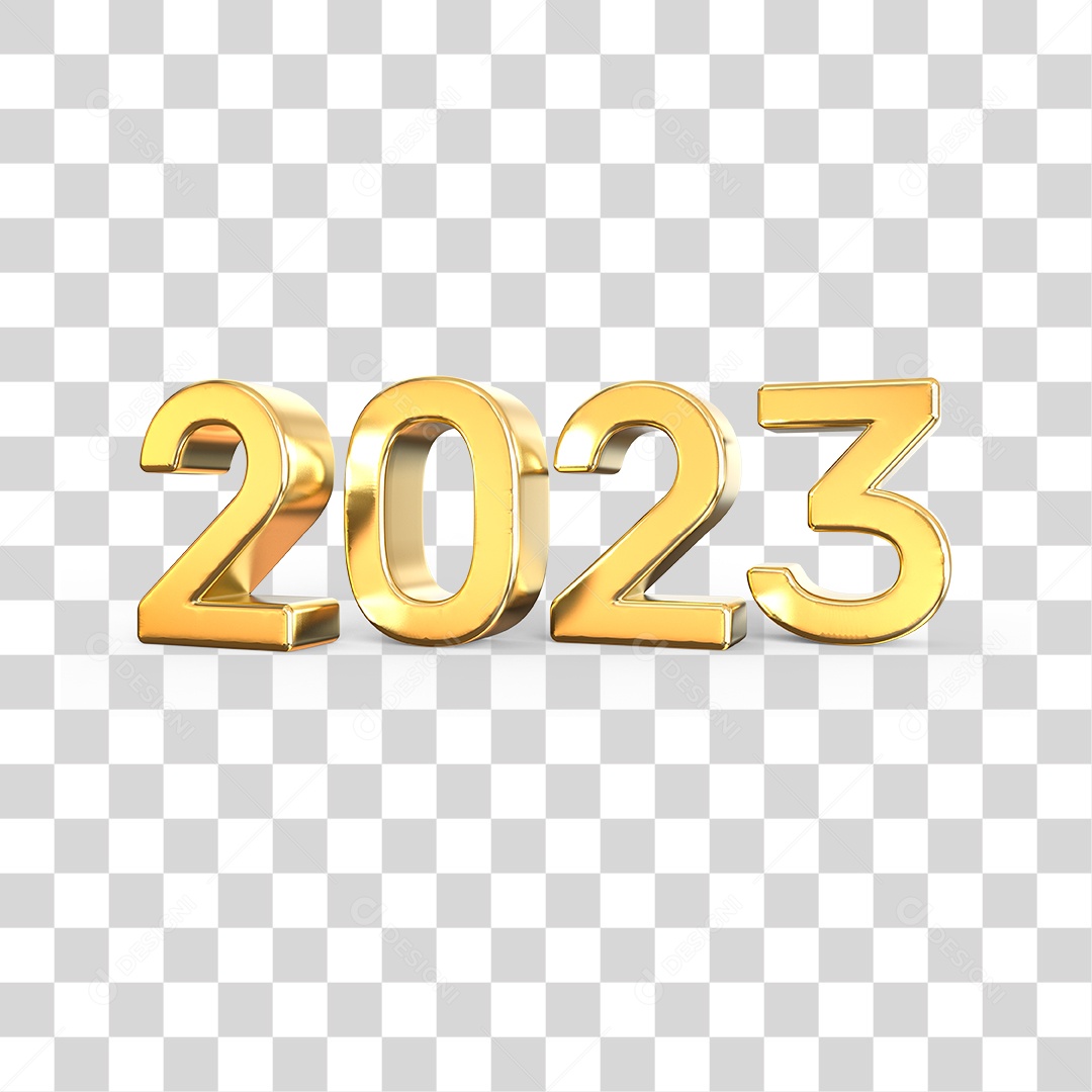 Número 3D 2023 Ano Novo PNG Transparente Sem Fundo