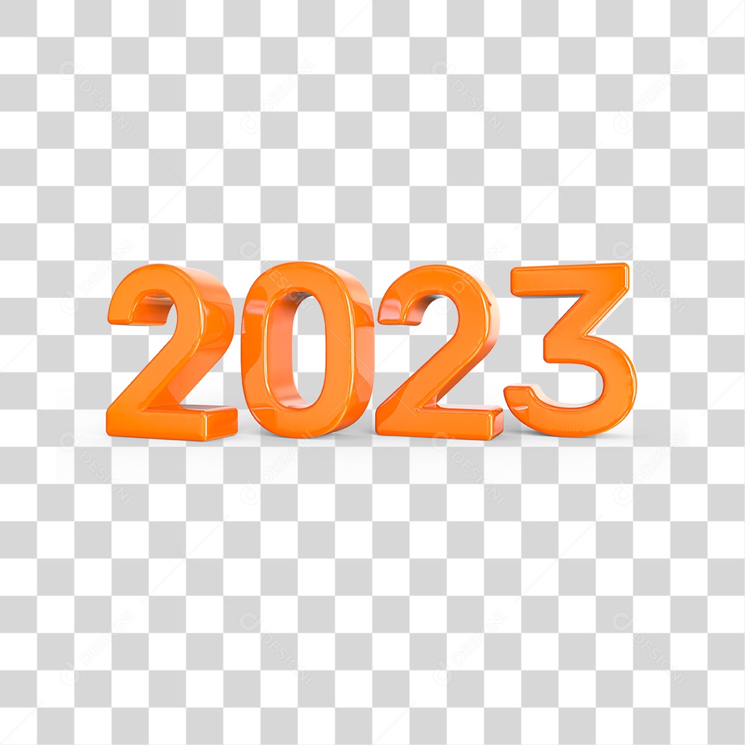 Número 3D 2023 Ano Novo PNG Transparente Sem Fundo