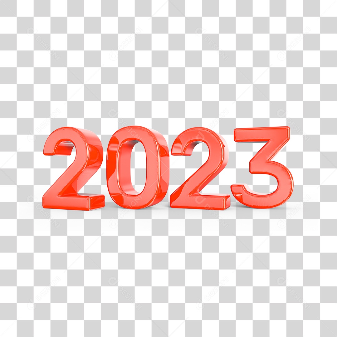 Número 3D 2023 Ano Novo PNG Transparente Sem Fundo