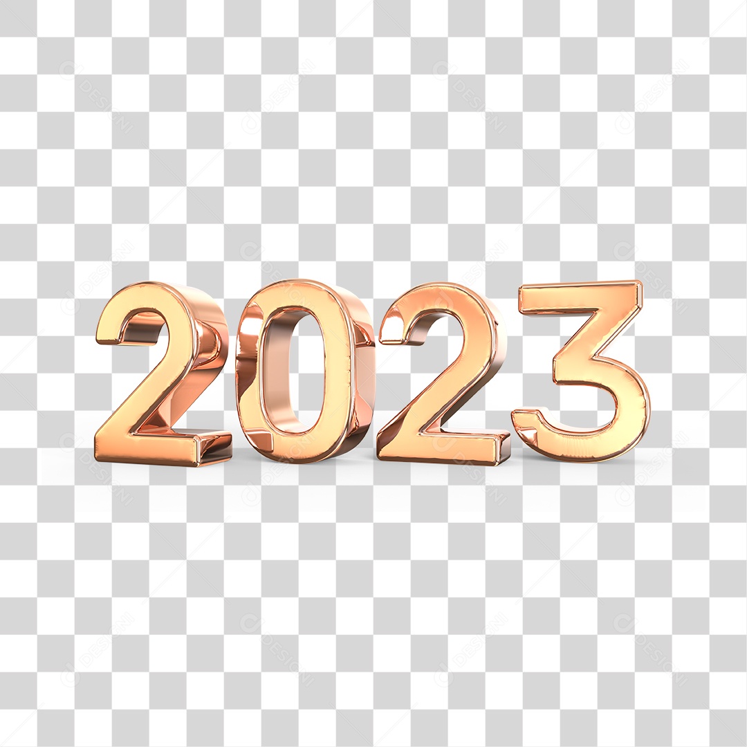 Número 3D 2023 Ano Novo PNG Transparente Sem Fundo