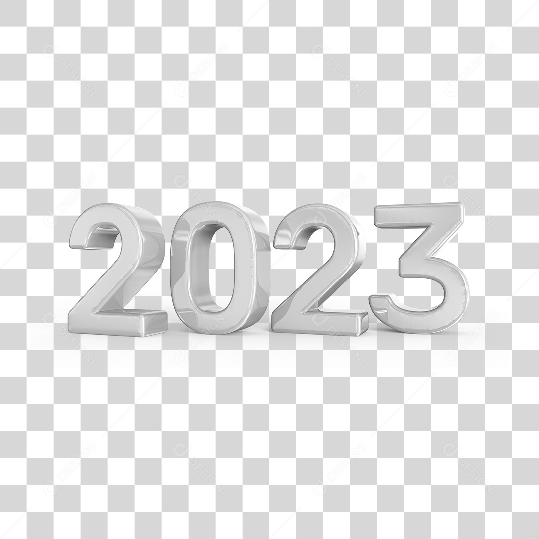 Número 3D 2023 Ano Novo PNG Transparente Sem Fundo