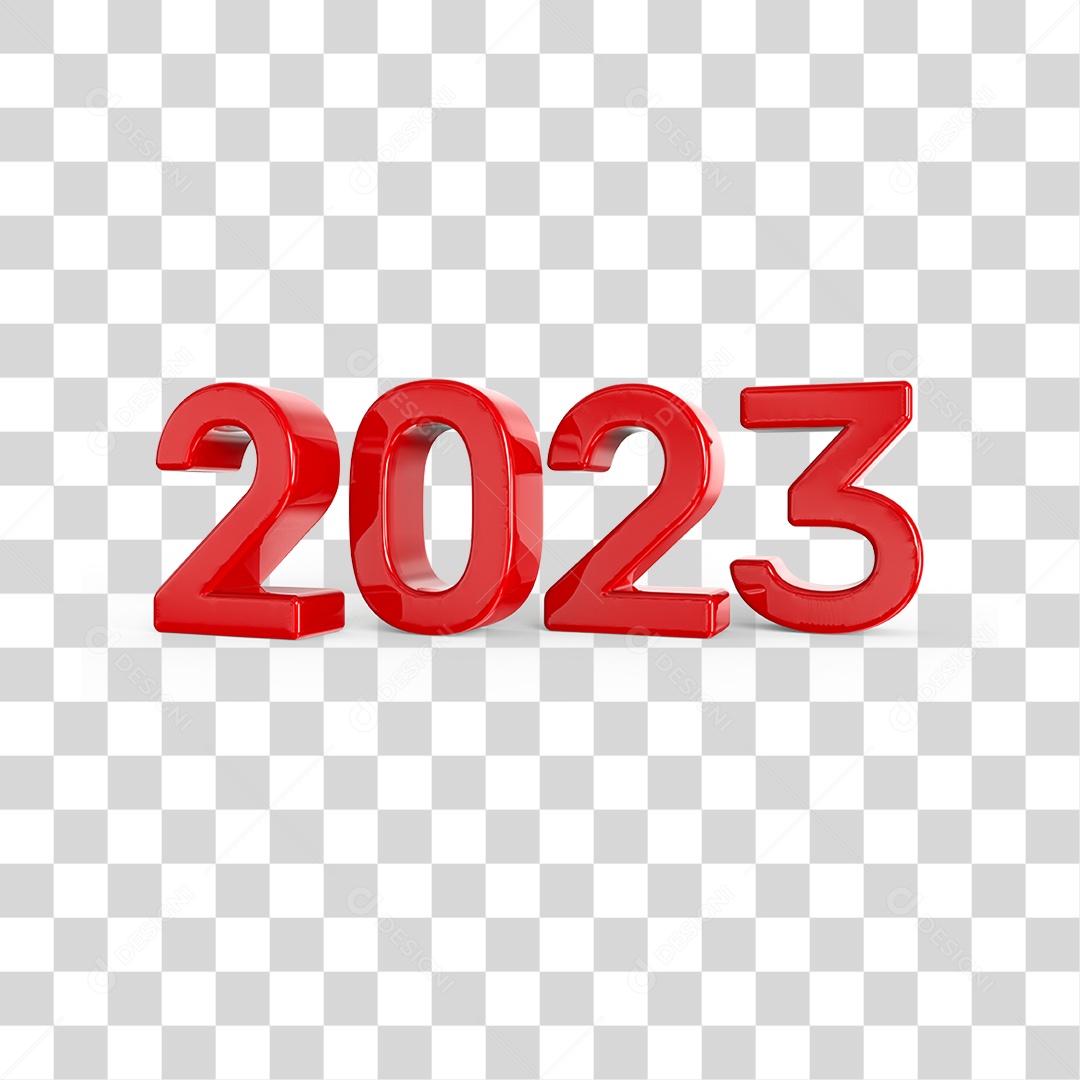 Número 3D 2023 Ano Novo PNG Transparente Sem Fundo