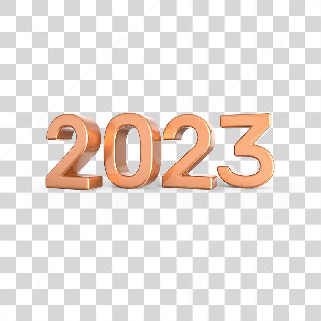 Número 3D 2023 Ano Novo PNG Transparente Sem Fundo