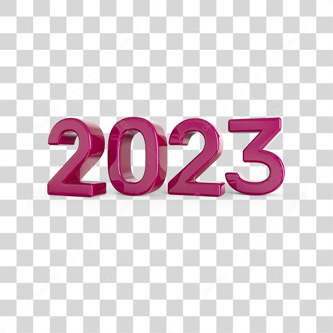 Número 3D 2023 Ano Novo PNG Transparente Sem Fundo